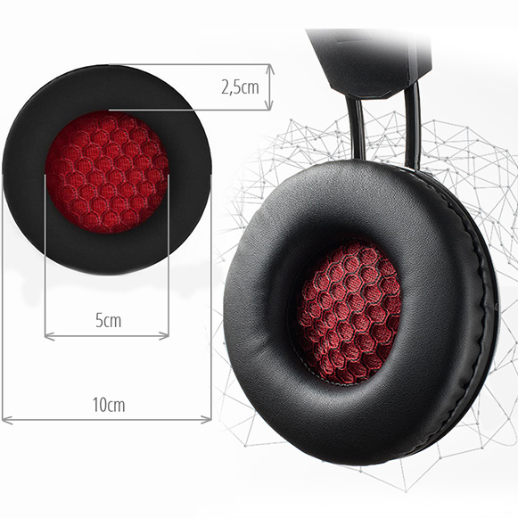 Velká prostorná náhlavní sluchátka přes uši na hlavu. Herní headset Plextone PC835.